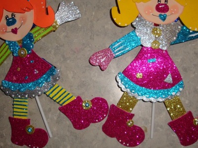 (fotos)Dulceros de foami y otros materiales