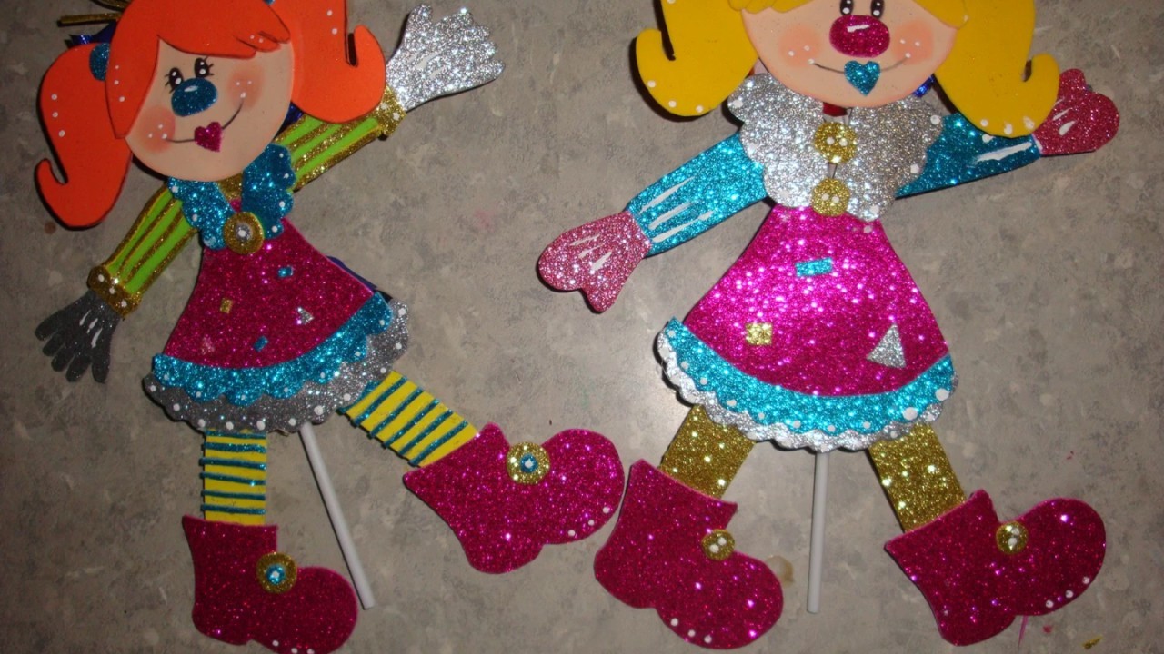 (fotos)Dulceros de foami y otros materiales