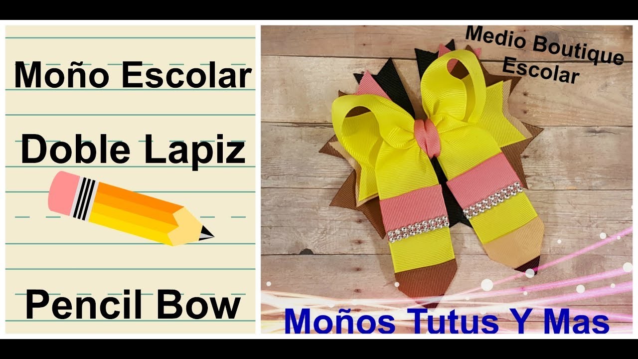 MOñO MEDIO BOUTIQUE ESCOLAR Paso a Paso BACK TO SCHOOL HAIR BOW Tutorial DIY How To PAP Video 189