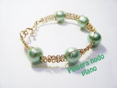 Pulsera nudo plano en alambre