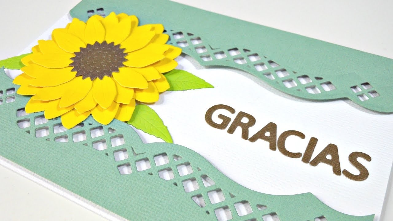 Tarjeta de agradecimieto con girasol | Cardmaking