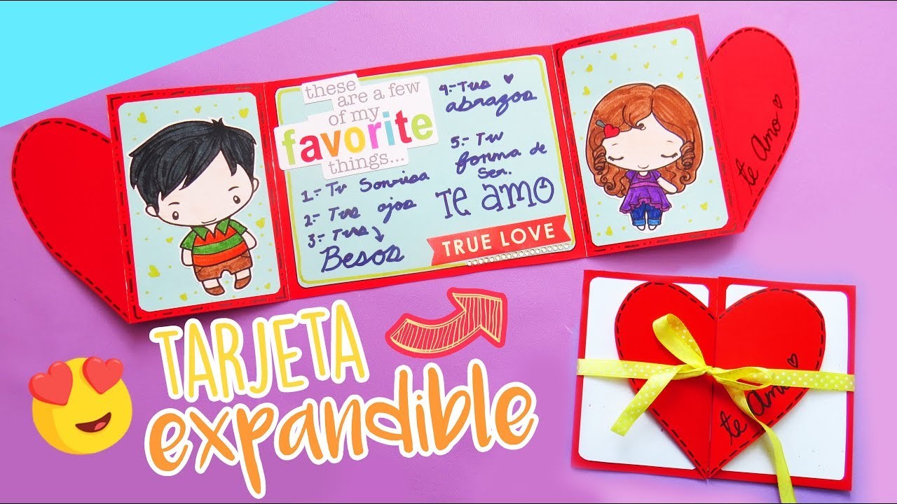 Tarjeta expandible corazón !! ♥♥♥ regalo para novio ...