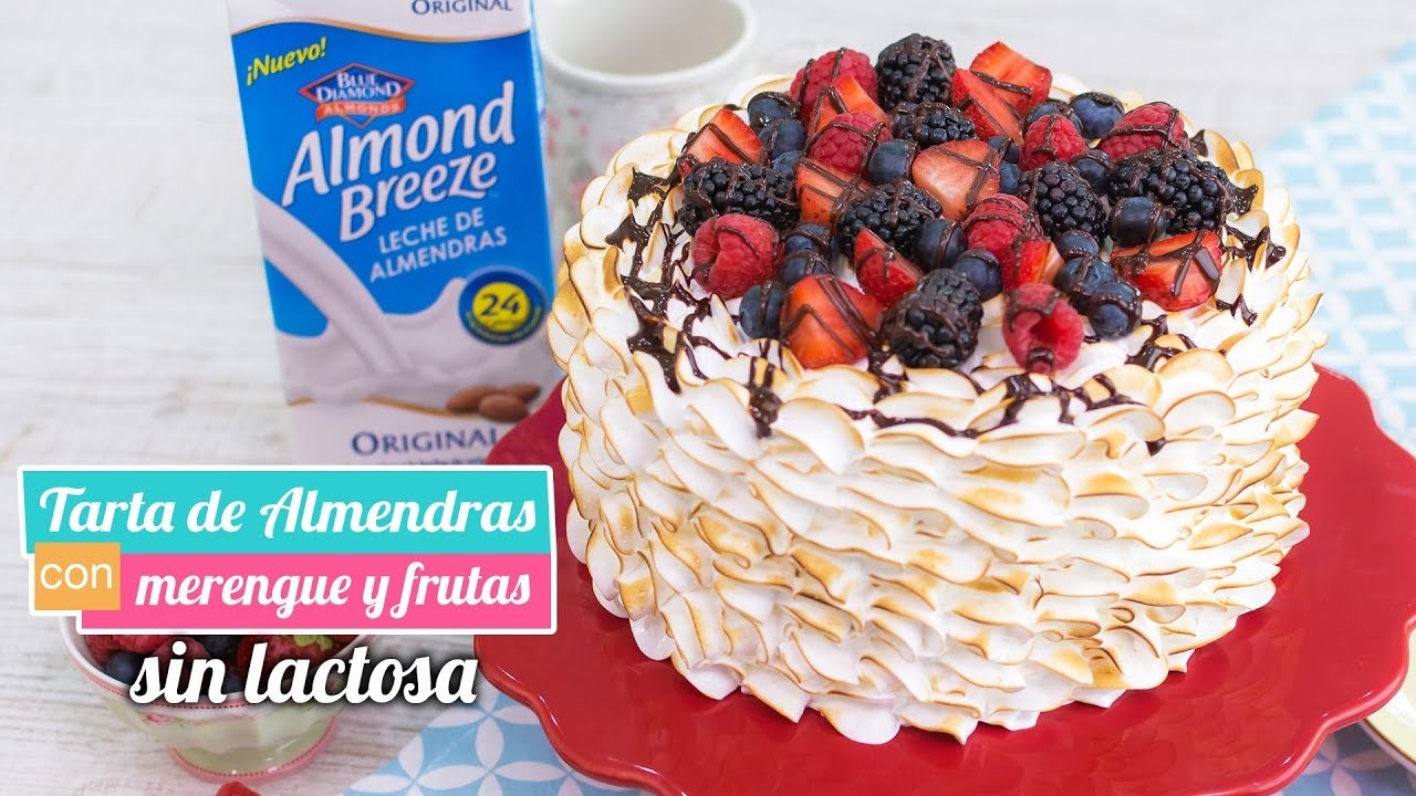 TARTA DE ALMENDRAS CON MERENGUE Y FRUTAS | Sin lactosa | Quiero Cupcakes!