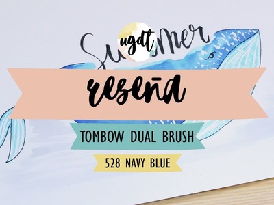 Tombow Dual Brush 528 Navy Blue - Review en español - Rotulador acuarelable lettering - UGDT