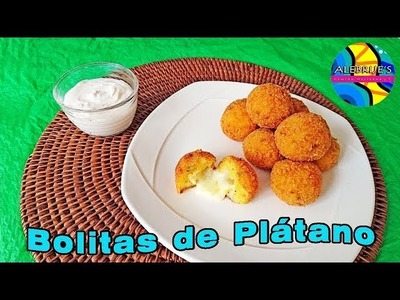 ???? BOLITAS DE PLATANO RELLENAS DE QUESO ????????, banana bites, #postreplatano, #bananadessert
