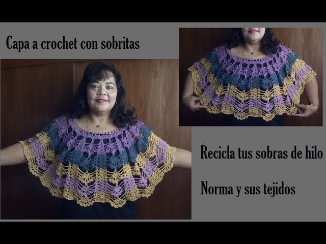Capa a crochet con sobras de hilo