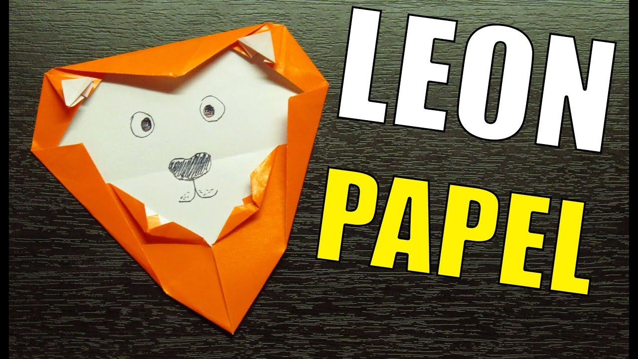 Como hacer una CARA DE LEON Super simpatica | Figuras de papel paso a paso MUY FACIL!