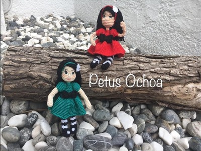Como tejer cuerpo y vestido muñeca Sabrina amigurumi By Petus