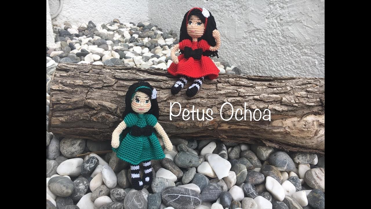 Como tejer cuerpo y vestido muñeca Sabrina amigurumi By Petus