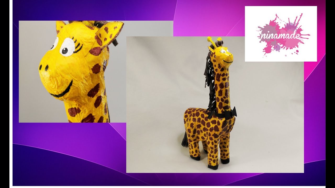 DIY. Como  hacer una hucha jirafa.Actividad para niños. How to make a giraffe moneybox.
