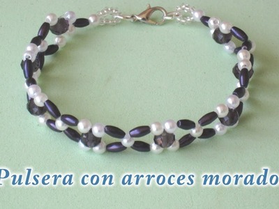 # DIY - Pulsera con arroces morados # DIY - Bracelet with purple rice