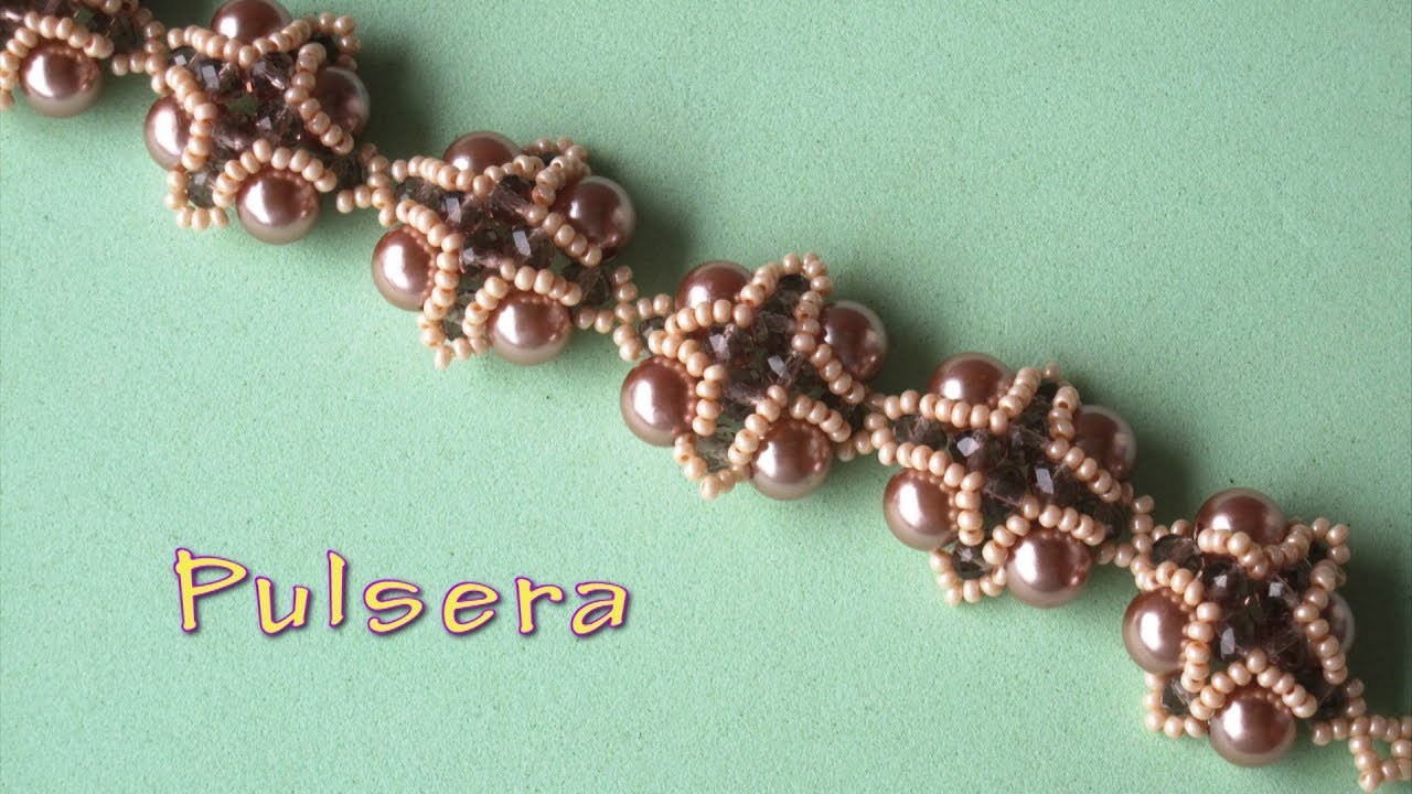 DIY - Pulsera con perlas marrones  DIY - Bracelet with brown pearls