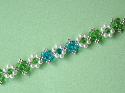 # DIY - Pulsera con rondeles azules y verdes # DIY - Bracelet with blue and green rondeles