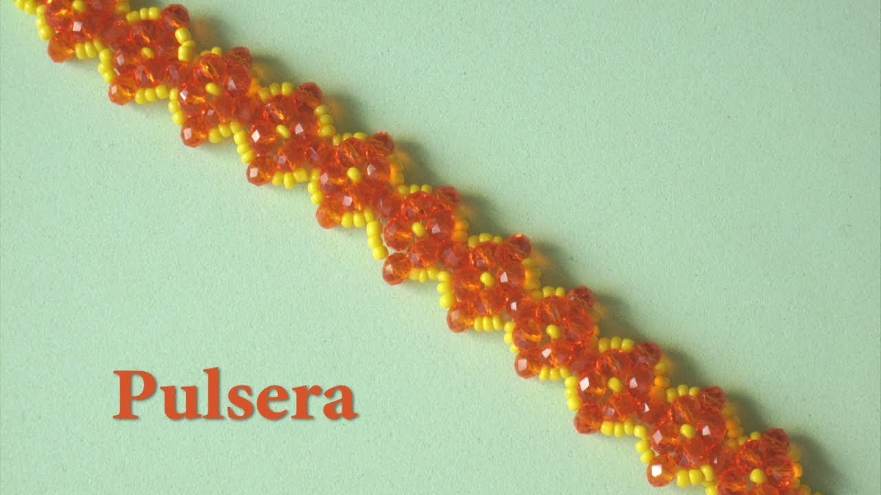 DIY - Pulsera de cristalitos naranja DIY - Orange crystallite bracelet