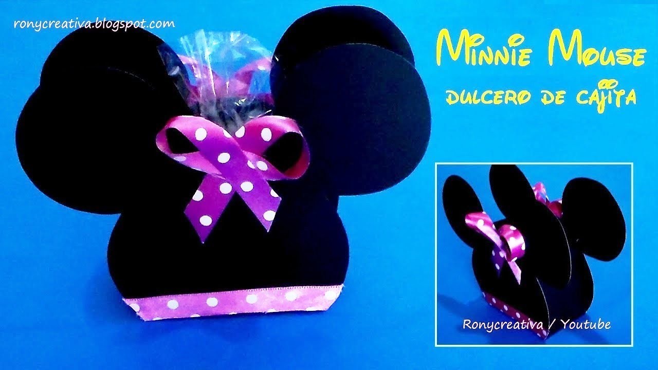 Fiesta de Minnie Mouse cajita para dulces - Disney party favors DIY