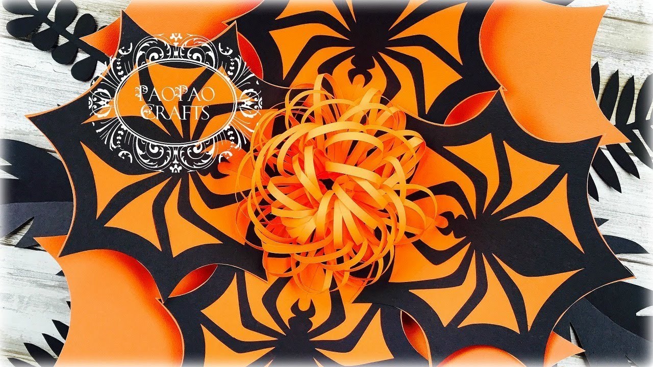 Flor para Halloween | Decoración de Halloween | Moldes GRATIS | Halloween Decoration | Paper flower