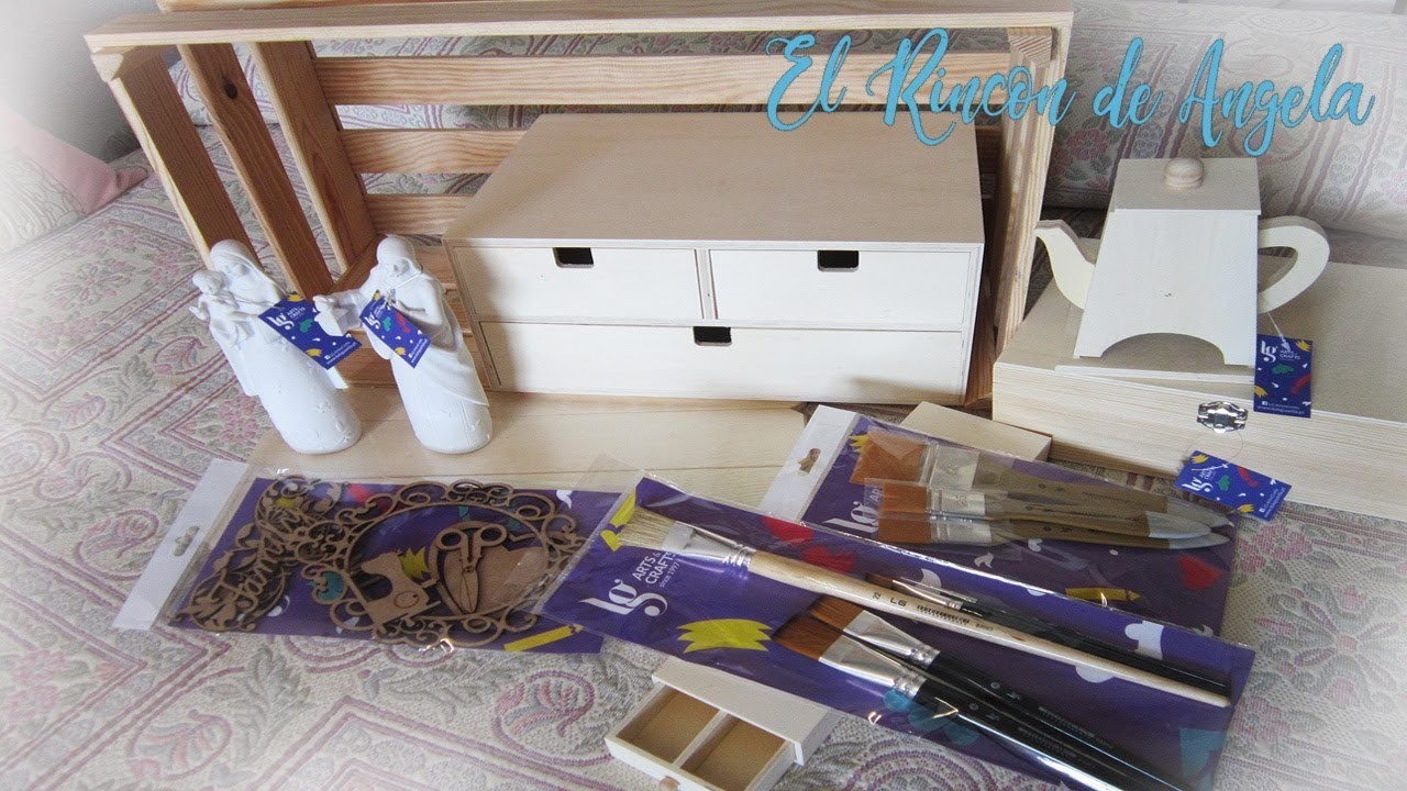 Haul de materiales para manualidades, madera, pinceles,  Belenes para pintar y mas -DIY Manualidades