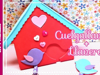 ¡Hermoso Cuelgallave + llavero hecho de goma eva.foamy!★  Tutoriales en 1 minuto