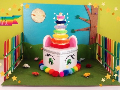 Joyero unicornio para niñas con caja de cartón reciclaje