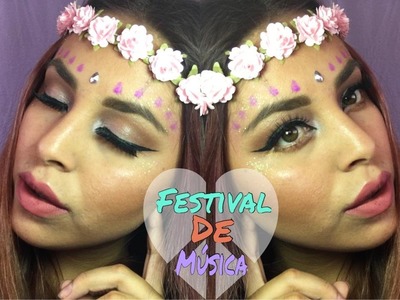 Maquillaje festival de musica.maquillaje hippie