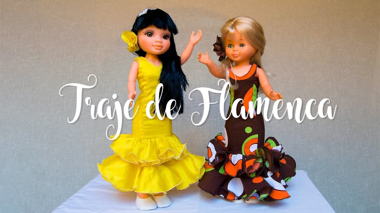 Traje de flamenca para muñeca Nancy-laly y su cana-Tutorial-Visita nuestra web http:.www.isapc.es