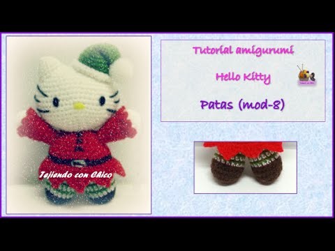 Tutorial amigurumi Hello Kitty - Patas (mod-8)