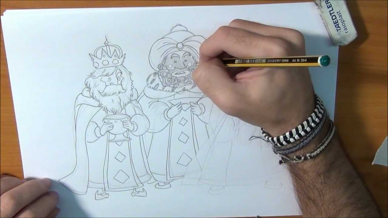 Aprende a dibujar a los tres Reyes Magos