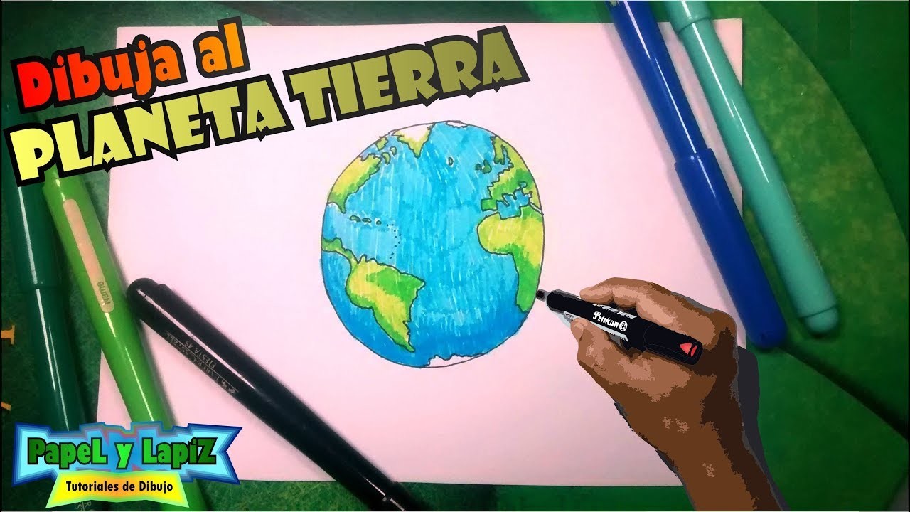 Aprende a dibujar el planeta tierra con colores, globo terraqueo