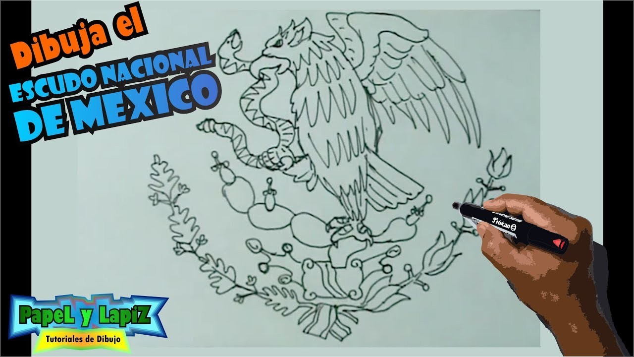 Aprende a dibujar fácil el escudo nacional de Mexico