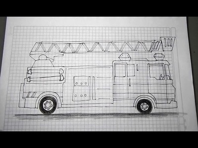 Aprende a dibujar vehículos paso a paso 5.6 - Carro bombero, firefighter truck