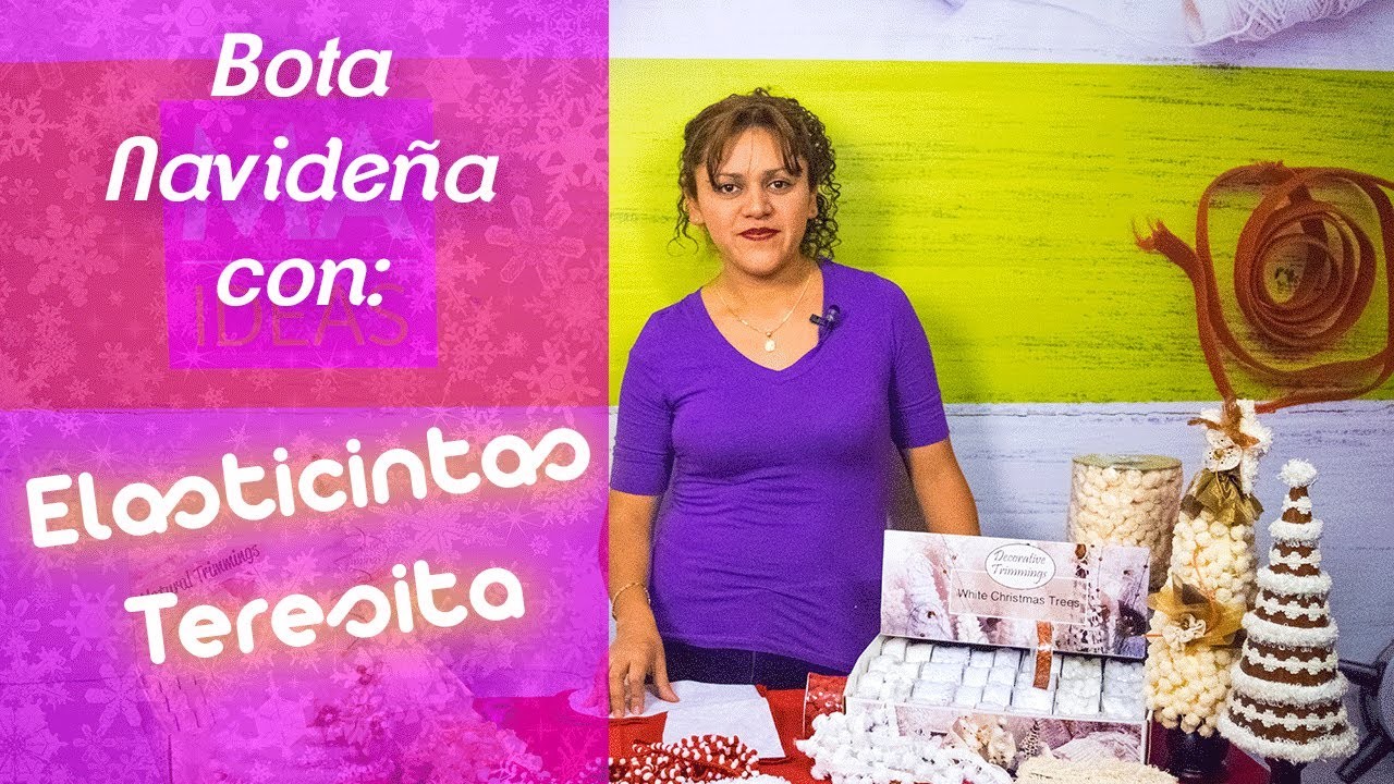 Bota Navideña con Elasticintas Teresita