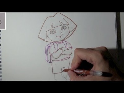 Cómo dibujar a Dora la exploradora ( Dibujo del contorno para colorear ) - Cuerpo entero
