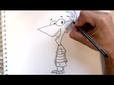 Cómo dibujar a Phineas de Phineas y Ferb paso a paso - Dibujos Para Pintar