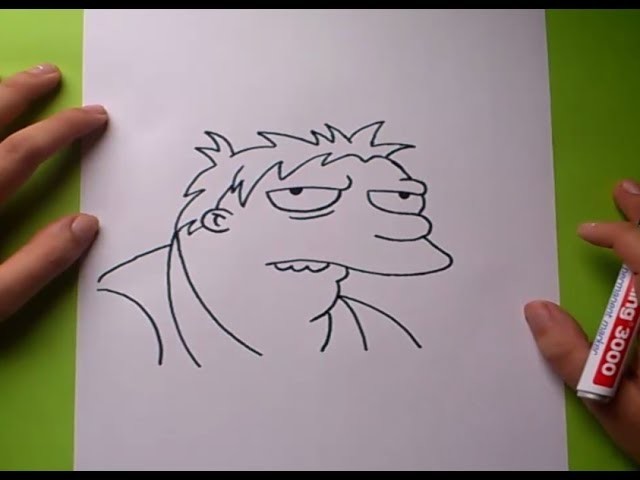 Como dibujar a Barney paso a paso - Los Simpsons | How to draw Barney - The Simpsons