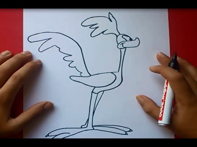 Como dibujar a Correcaminos paso a paso - Looney Tunes | How to draw Roadrunner - Looney Tunes