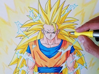 Cómo dibujar a Goku SSJ3 paso a paso - How to draw Goku SSJ3