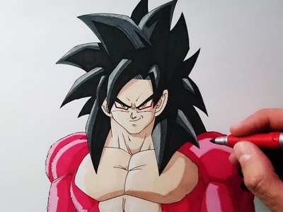 Cómo dibujar a Goku SSJ4 explicado paso a paso - How to draw Goku SSJ4 step by step