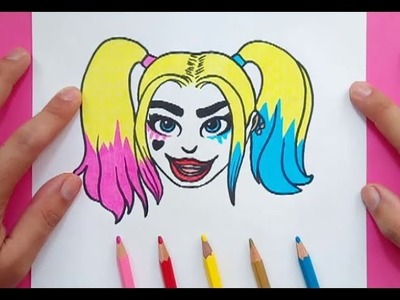 Como dibujar a Harley Quinn paso a paso - Escuadrón suicida | How to draw Harley Quinn