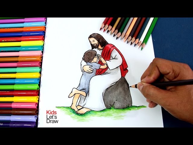 Cómo dibujar a Jesús con niños | How to draw Jesus with children