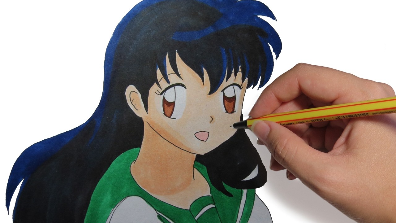 COMO DIBUJAR A KAGOME DE INUYASHA: Aprende a dibujar manga y anime paso a paso