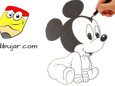 Cómo dibujar a Mickey Mouse bebé | How to draw baby Mickey Mouse