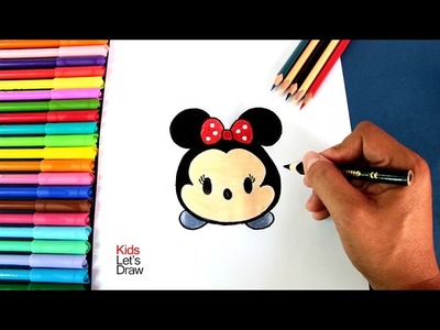 Cómo dibujar a Minnie Mouse Tsum tsum | How to draw Minnie Disney Tsum Tsum