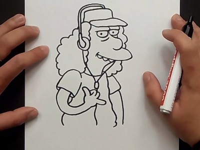Como dibujar a Otto paso a paso - Los Simpsons | How to draw Otto - The Simpsons