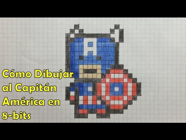 Cómo Dibujar al Capitán América en 8-bits! Tutorial PASO A PASO