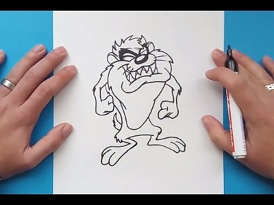 Como dibujar al Demonio de Tasmania paso a paso 3 - Looney Tunes | How to draw Taz 3 - Looney Tunes