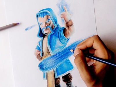 Como Dibujar Al Mago De Hielo De Clash Royale | How To Draw Ice Wizard | ClashOfClan | Esteban Art's