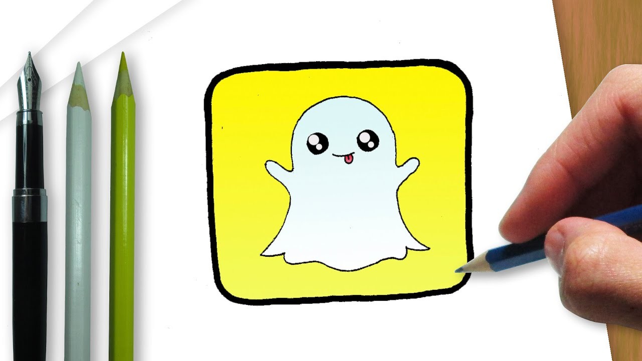 Cómo dibujar el logotipo de Snapchat kawaii