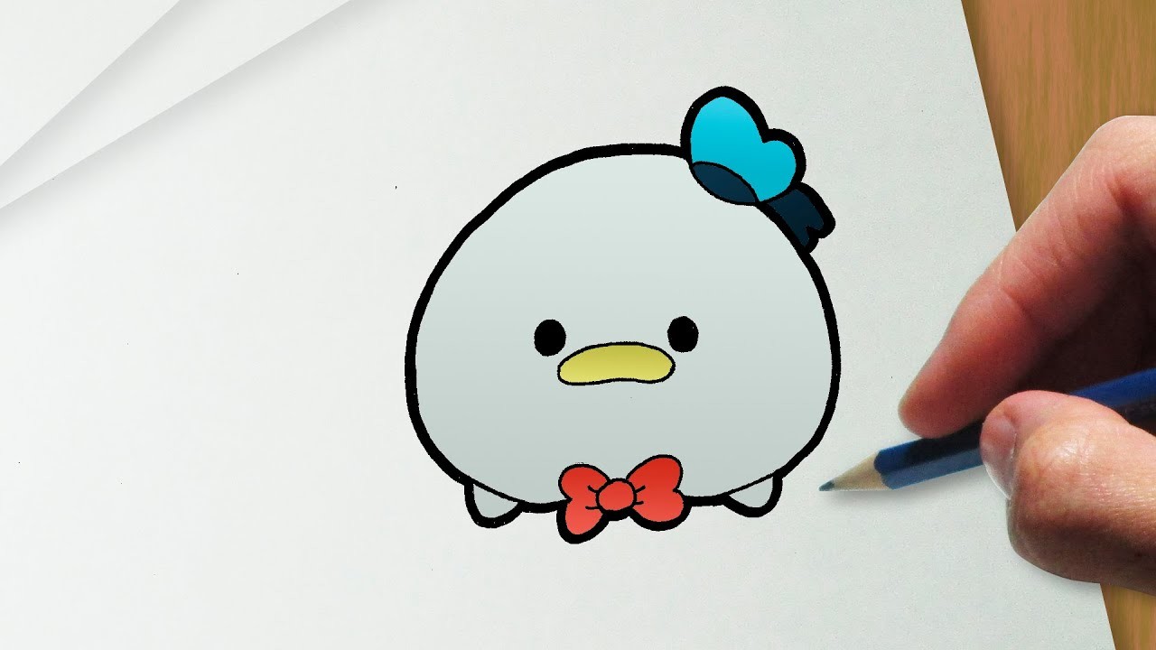Cómo dibujar el Pato Donald en la versión Disney Tsum Tsum