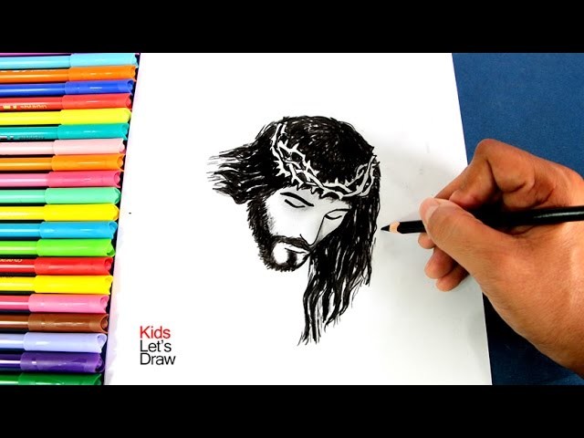 Cómo dibujar el rostro de Jesús crucificado (fácil) | How to draw the face of Jesus crucified easy!