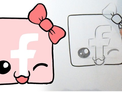 Cómo dibujar Facebook Logo Kawaii (Chica)